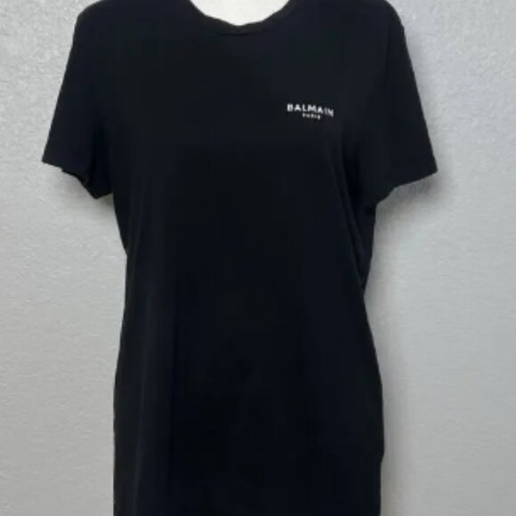 Balmain Paris Women’s T-Shirt Luxury Designer Logo Tee Black Size Small - Picture 1 of 5